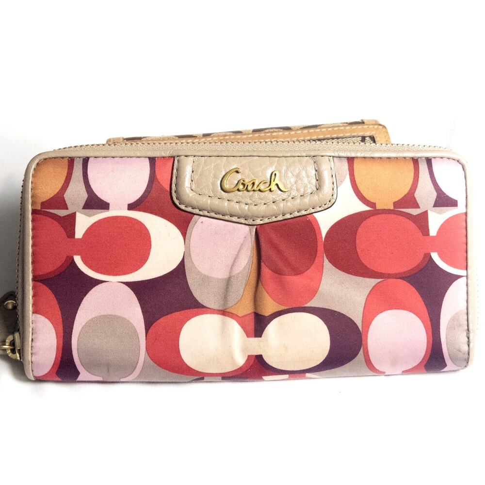 Coach Madison Checkbook Wallet Multicolor Y2K Colorpop Logo Print